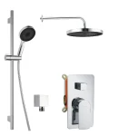 Kielle Sprchový set s baterií pod omítku, pro 2 spotřebiče, s příslušenstvím EcoSpare a tělesem, chrom 20618SP20