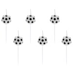PartyDeco Svíčky fotbalové míče 6 ks