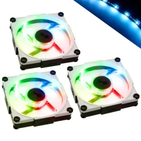 InWin Aurora RGB-LED 3ks černo-bílá / 120mm ventilátor / 30 dB @ 1400 RPM / Sleeve Bearing / 40.26 CFM / Hub + RGB Strip (AURORA BLACK/WHITE)