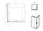 RAVAK - Roll Sprchový kout 80x80 cm, černá/čiré sklo X14V40300Z1