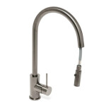 Dřezová baterie SAT Aurum s vytahovací sprškou, 2 proudy broušený gun metal SATBAUR286BGM SATBAUR286BGM