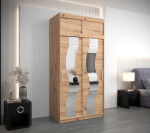 Šatní skříň Abi Se s nástavcem Barva korpusu: Černá, Rozměry: 180 cm, Dveře: Dub artisan