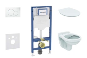 GEBERIT - Duofix Set předstěnové instalace, klozetu Alpha a sedátka softclose, tlačítko Sigma01, alpská bílá SANI11CD3100