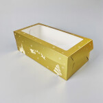 Cake star vánoční krabice zlato-bílá s laminací L 40x20x13cm