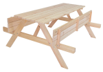 ROJA PIKNIK zahradní set dřevěný SE SKLOPNÝMI LAVIČKAMI - 180 cm - přírodní