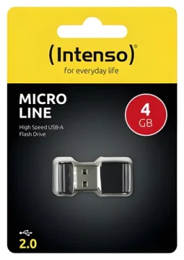 Intenso Micro Line černá / Flash disk / 4GB / USB 2.0 / R:16,5MB/s / W:6,5MB/s (3500450)