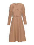 S413 Šaty s mašlemi - béžové EU L