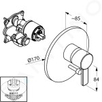 KLUDI - Zenta Baterie pod omítku pro 2 spotřebiče, chrom 386500575