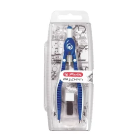 Herlitz Kružítko se zásobníkem / náhradní hroty a tuha / modro-bílá (50046768)