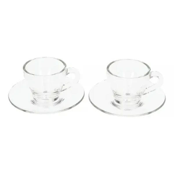 Bialetti Classic skleněné šálky na espresso s podšálky 2 x 60 ml