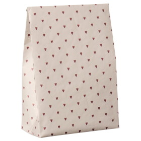 Ib Laursen Papírový sáček Red Hearts 28,5 cm – set 5 ks, červená barva, papír