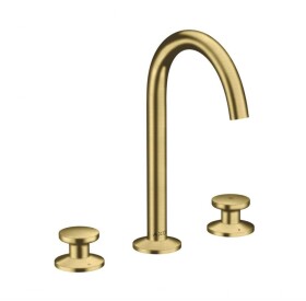 AXOR - One Umyvadlová baterie s výpustí Push-Open, 3-otvorová instalace, EcoSmart, kartáčovaná mosaz 48070950
