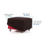 Super strečové potahy NIAGARA čokoládová taburet (40 - 60 cm)