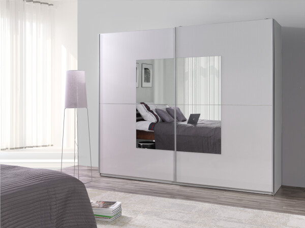 Šatní skříň Lux 30 Barva korpusu: Bílá, Rozměry: 244 cm, Dveře: Zrcadlo