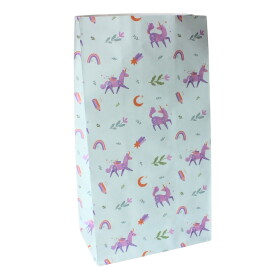 Bella Rose Papírový sáček Jednorožec – 10 ks, modrá barva, bílá barva, papír