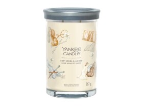 YANKEE CANDLE Soft Wool &amp; Amber svíčka 567g / 2 knoty (Signature tumbler velký )