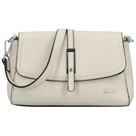 Módní dámská koženková kabelka na rameno Asmara, krémová