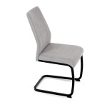Židle jídelní, světle šedá látka, černé kovové nohy