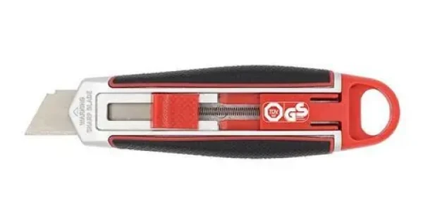 WEDO Cutter Safety Long Blade černo-červená / Odlamovací nůž / Vysouvací čepel 60 mm / Bezpečnostní pojistka (78830)