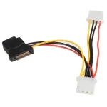 StarTech napájecí adaptér SATA - Molex černá / Napájecí adaptér / SATA 15-pin - Molex 4-pin / 15 cm (LP4SATAFM2L)