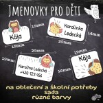 60x Jmenovky samolepící pro děti Sada SOVIČKY mini štítky, různé