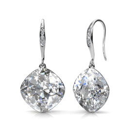 Royal Fashion stříbrné pozlacené náušnice Swarovski DES0253-WT-WG