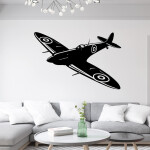 Samolepka Stíhačka Supermarine Spitfire Barva: béžová, Velikost: 100 x 65 cm