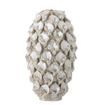 Bloomingville Váza Glenda Deco White, béžová barva, keramika