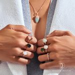Royal Fashion prsten 14k zlato Vermeil GU-DR23094R-ROSEGOLD-MOONSTONE-TOPAZ Velikost: 9 (EU: 59-60)