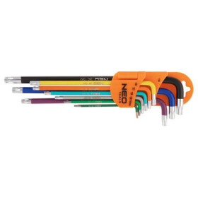 NEO TOOLS 09-518 Sada 9 ks klíčů TORX / barevné (09-518)