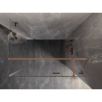 MEXEN/S - Lunar T sprchový kout dveře křídlové pravá 110 x 80, transparent, měď kartáčovaná 834T-110-080-65-00-P