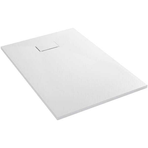 CERANO - Sprchová vanička obdélníková Gusto - SMC/minerální kompozit - strukturovaná bílá matná - 100x80x3 CER-414632