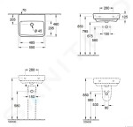 VILLEROY & BOCH - O.novo Umyvadlo 550x460 mm, s přepadem, bez otvoru pro baterii, CeramicPlus, alpská bílá 4A4157R1