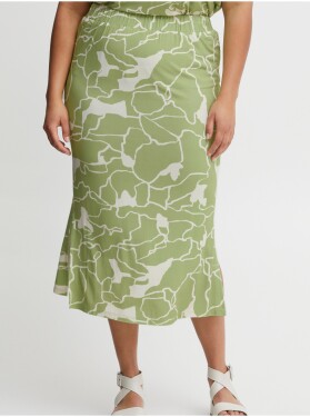 Bílo-zelená dámská vzorovaná midi sukně Fransa Dámské