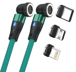 RealPower MagneticCharge 2 zelená / Magnetický nabíjecí kabel / 1 m / magnetický konektor / 6 adaptérů (439650)