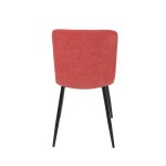 Židle jídelní, červená látka, černý kov