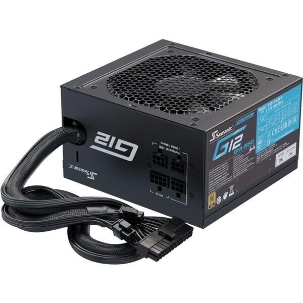 Seasonic G12-GM-550 / zdroj 550 W / ATX / Aktivní PFC / 120mm ventilátor / 80PLUS Gold (G12-GM-550)