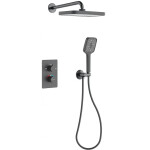 CERANO - Sprchová podomítková souprava Gina - termostatická - box - grafit/gun metal CER-9864