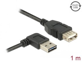 Delock Prodlužovací kabel EASY-USB 2.0 A (M) pravoúhlý levý/pravý - USB 2.0 A (F) 1m černá (83551)