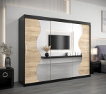 Šatní skříň Abi Mr Dveře: Černá, Rozměr: 120 cm, Korpus: Bílá