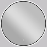 CERANO Koupelnové LED zrcadlo Velo, kovový rám - černá matná - Ø 80 cm