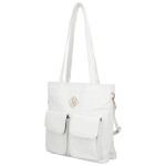 Stylová dámská koženková kabelka na rameno Susanne, bílá