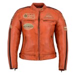 Dámská Kožená Bunda Oriana Brixton Oranžová Velikost: