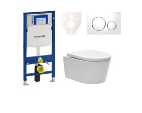 Cenově zvýhodněný závěsný WC set Geberit do lehkých stěn / předstěnová montáž + WC SAT Brevis SIKOGES3W4 SIKOGES3W4