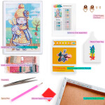 Antistresové omalovánky TSvetnoy TSvetnoy, LE098e, Diamond painting - diamantové malování, 30 x 40 cm, Malá slečna