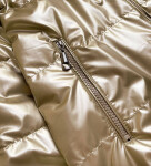 Zlatá dámská lesklá bunda oversize model 16149490 Golden 6&8 Fashion