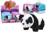 Mamido Interaktivní plyšová panda v přepravce růžová modrá