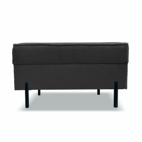 FRONTI Taburet HUGO 80x38 s úložným prostorem - černý - bouclé - NOW OR NEVER 100
