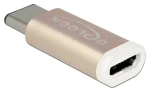 DeLock Adaptér USB 2.0 Micro-B (F) - USB-C (M) měděná / Adaptér / USB 2.0 (65677)