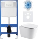 CERANO Kompletní WC set Profi/Carlito - bílá lesklá - WC tlačítko Slim/Bílá - předstěnová instalace - 48,5x36,5 cm